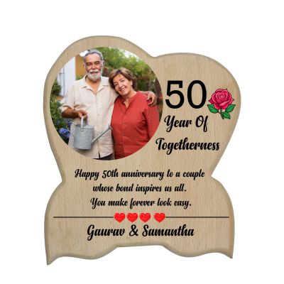 Personalized 50 Years of Togetherness Photo Frame  Golden Jubilee Gifts for Parents, Grandparents, Husband & Wife